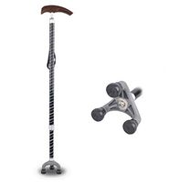 ZWQ Wood Walking Stick Engraving 360 Degree Free Turn Aluminum Alloy Cane Elderly Supplies Triangle Cane Adjustable Telescopic Stick