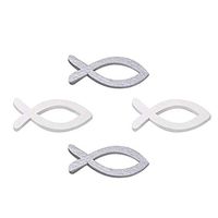 Meidexian888 100PC Wood Fish Decoration,Baptism Table Decoration Christening Decoration