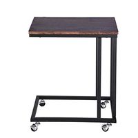 US Fast Shipment Quaanti Snack Side Table,Mobile End Table Bedside Table Laptop Rolling Cart C Shaped TV Tray Coffee Tablet Slide Sofa Couch Overbed Table,Home Office Notebook Stand (Vintage)