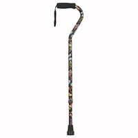 PCP Offset Handle Foam Grip Adjustable Cane, Butterfly Pattern
