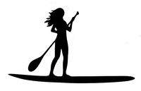 Legacy Innovations Stand Up Paddle Board Black Decal Vinyl Sticker|Cars Trucks Vans Walls Laptop| Black |5.5 x 3.5 in|LLI715