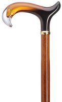 Ladies Derby Cane Cherry Scorched Shaft, Amber Handle  -Affordable Gift! Item #DHAR-9785800