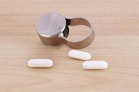 Kikkerland One Pill Carry Case Keychain Stainless Steel