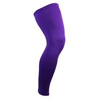 Sports Knee Pad Crashproof Antislip Basketball Leg Long Sleeve Protector Gear (L, Purple)