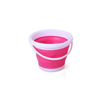 Folding Bucket (5L), Foldable Foot Bucket, Laundry Bucket, Folding Bucket, Portable Travel Large Bath Tub, Grey, Green, Blue, Pink (Color : Pink)