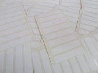 Pack of 112, 50x10mm (2 x 0.4 inch) Rectangles, White Paper Labels, Removable Low Tack Adhesive Rectangles, Easy to Remove, Plain Stickers