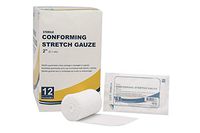 Conforming Stretch Gauze 2". Case of 96 Light Conforming Bandages. Rayon/Poly Knitted Stretch Gauze. Sterile Bandages. Comfortable and Gentle Pressure. Latex-Free.