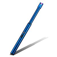 Candle Lighter USB Rechargeable Arc Lighter Windproof Electric Kitchen Lighter for Family Barbecue Ignition or Outdoors Camping Picnic (Blue)