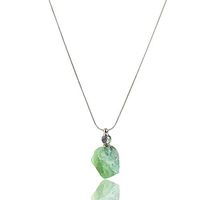 AMOYSTONE Healing Crystal Necklaces Green Fluorite Stone Pendant Perfume Bottle Necklace Aromatherapy Sweater Necklaces