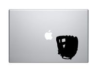 Sports Baseball Glove Mit Silhouette Shadow - 5" Black Vinyl Decal Decorative Sticker - Sized for 13" Macbooks