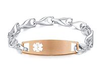 PJ Jewelry Free Engraving Unisex Emergency Medical Alert ID Bracelet Personalized Custom Diabetes Warfarin Bracelet