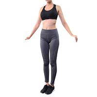 Sayhi Women Seamless Solid Sports Tight Pants Hips High Waist Thread Pant, Tummy Control, Workout Pants for Girls(Gray,S)