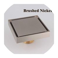 Drains 100% Brass Shower Drain Bathroom Floor Drain Tile Insert Square Anti-Odor Floor Waste Grates 100X100,Brushed Nickel