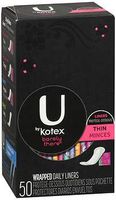 U By Kotex Barely There Thin Lines - 50 ct, Pack of 4
