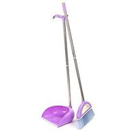 Broom and Dustpan With Long Handle Telescopic Up Stainless Steel Rod Non-stick Hair Soft Brush Broom And Dustpan Extra Long Handle Rotatable Broom Set Home Kitchen Office Toilet Cleaning