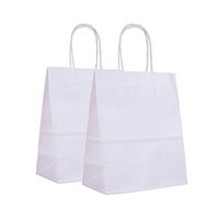 Incredible Packaging- 8" x 5" x 10" Brown Kraft Paper Bags with Handles for Shopping, Retail and Merchandise. Strong and Reusable - 80 Paper Thickness (White, 120 Bags)