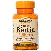 Sundown Naturals High Potency Biotin, 5000 mcg, 60 Capsules (Pack of 3)