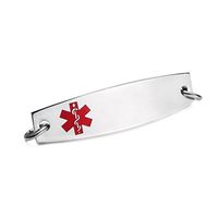 linnalove Classic Stainless Steel Interchangeable Medical id Tag for Bracelet-Custom Engraving