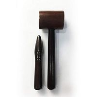 Pack 2 Hammer, Center Punch, Tok Sen Set Wedge Massager Wooden Tool Deep Tissue Therapy Toksen Massage Stick Trigger Point Back Muscle Foot Strike Stamp Percussion Ironwood Wood Thailand 10, 7 Inches