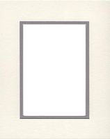 16x20 Double Acid Free White Core Picture Mats Cut for 11x14 Pictures in Cream and Ocean Grey