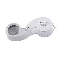 Illuminated Jewelers Eye Loupe Magnifier, 40X Foldable Magnifying Glass with Bright LED Light for Gems, Rocks, Stamps, Coins, Watches, Hobbies etc