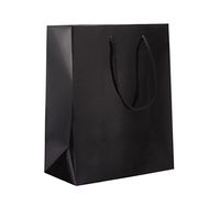 8 x 4 x 10" Black Gloss - 100 Pack | Heavy Duty Standard Original Style Paper Tote Bag Set | Perfect for Gifts, Party, Baby Shower, Kid’s Birthdays, Weddings, Lunch & More