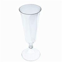 Cutdek 144 Count - 5 oz Wedding Plastic Wine Clear Champagne Flutes Disposable Glasses!