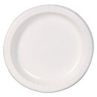 Basic Paper Dinnerware, Plates, White, 8.5" Diameter, 125/Pack