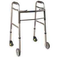 Sammons Preston InvacareÂ® Blue-Release Walker with Wheels and Courtside Glides ( Adult with 3" Wheels )