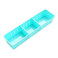 MSlongzc Organizer Box Storage Containers Storage Bins Cubes Organizer with Dividers Foldable Compartment Organizer Adjustable Drawer Organizer Home Kitchen Board Makeup Storage Box Blue Large