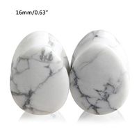 Natural Stone Teardrop Ear Plugs Tunnel Ear Expander Stretcher Piercing Jewelry Best Beauty For gift Jewerly Accessory Trendy | Types - White Turquoise 16mm