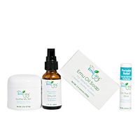 Emu Joy Soothe My Rash Kit Eczema Psoriasis Rosacea Dermatitis Lichen Sclerosis Diaper Rash Natural Organic Relief Contains Rash Cream, Pure Emu Oil, Emu Oil Soap and Pocket Size Skin Soother Stick