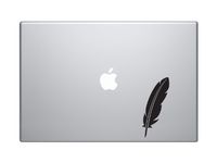 Feather #1 - Calligraphy Ink Writing Quill Scribe - 5" Black Vinyl Decal Sticker Car Macbook Laptop