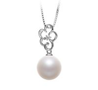 Hilary White 10-11mm AAAA Quality Freshwater 925 Sterling Silver Cultured Pearl Pendant For Women