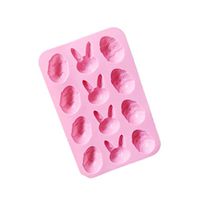 Xisheep Cake Maker, Easter Bunny Silicone Eggs Chocolate Cake Soap Mold Baking Ice Tray Mould Kitchen Dining Bar Home Decorations, for Home DIY Day Pink