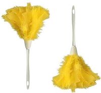 2-Pack Yellow Turkey Feather Duster, 7 Inch Handle, Pre-Drilled Lanyard Hole