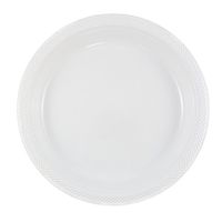 JAM PAPER Round Plastic Party Plates - Large - 10 1/4 inch - White - 20/Pack