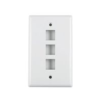 Hellermann Tyton FPTRIPLE-W Standard Single Gang 3 Port Faceplate, ABS 94V-0, White