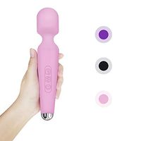 VViN Mini Handheld Wand Massager - Powerful Wireless Personal Massage with 5 Speeds 10 Vibration Modes,Whisper Quiet,Waterproof Soft Silicone Head,Body Massage for Neck Shoulder Back Relieves（Pink）