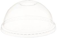 World Centric's 100% Biodegradable, 100% Compostable PLA Cold Cup Dome Lid for 12oz - 24oz Cups (Package of 200)