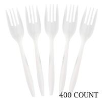 Plasticpro Cutlery 400 Mediumweight White Disposable Plastic Forks