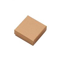 Yonger Jewelry Gift Box Hard Paper Box Necklace Bracelet Earrings Carton Kraft Paper Box with Cotton Core Brown