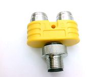 TURCK ELEKTRONIK YBZ2-FSM4.4/2FK4 U2-07374 - Splitter; M12 Male to 2 X M12 Female; 4 Wire; Parallel Wiring; Yellow