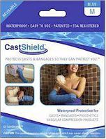 CastShield Waterproof Cast Cover and Bandage Protector Medium Size, Blue