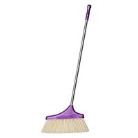 Soft Wool Broomstick Broomstick, Large Stainless Steel Pole Broomstick, 3 Rows of Dense Dark Purple Wool