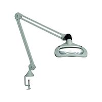 Vision-Luxo WAL025970 Wave LED Illuminated Magnifier, 30" Arm, 3.5 Diopter, Edge Clamp, Steel/Aluminum, Light Gray