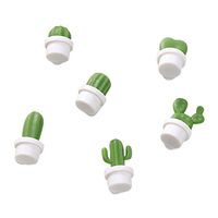 Websad_ 6pcs Cute Succulent Plant Magnet Button Cactus Refrigerator Message Sticker Magnet Sticker (White)