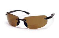 Coyote Eyewear BP-5 Rimless Polarized Reader Sunglasses (Tortoise/Brown +2.00)