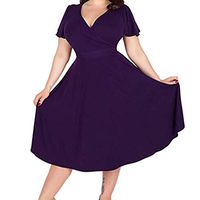 Jocund Womens Fashion Dress Plus Size Casual Floral Print Butterfly Sleeve Dress High Waist Skirt