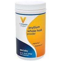 Psyllium Whole Husks Powder – Fiber Supplement That Supports Regularity Healthy Cholesterol, Easy Mixing Powder – 68 Servings, 13 Times Daily (12 Ounces Powder) by The Vitamin Shoppe